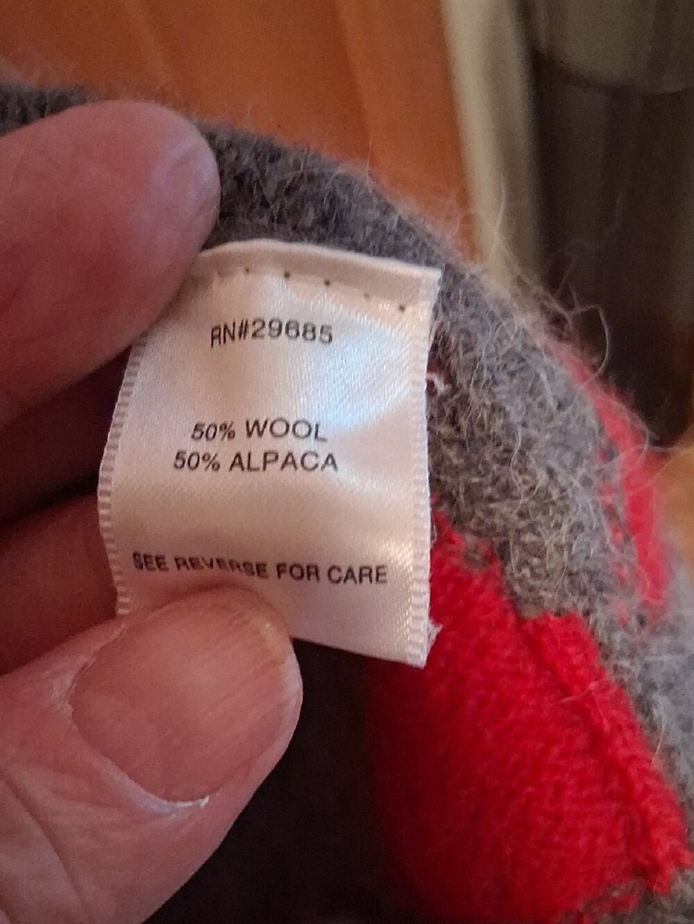 Pendleton Gray Aztec Shawl Cardigan with Red and Cream Accents Wool & Alpaca - Picture 4 of 11